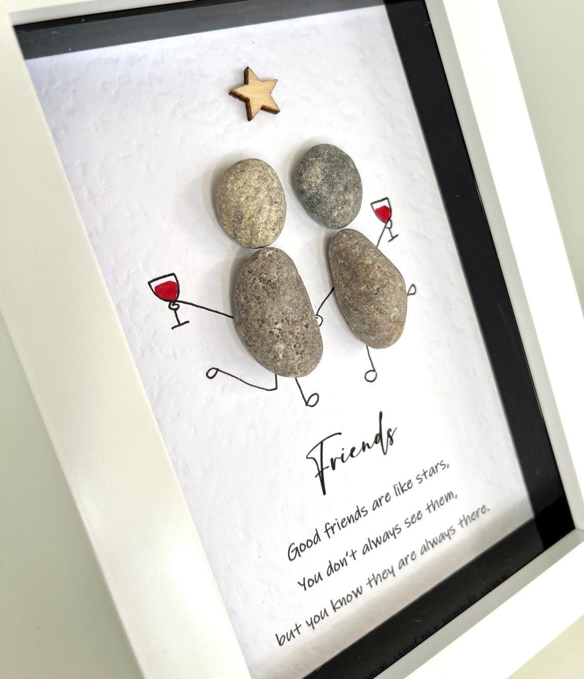 Personalised Picture for Best Friend, Pebble Art Friend Themed ...