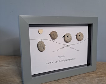 Gift for friend, Pebble picture, Present for best friend, Friend quote, Personalised present, Unique gift, Birthday present for friend