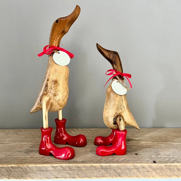 Wooden Ducks With Boots Etsy