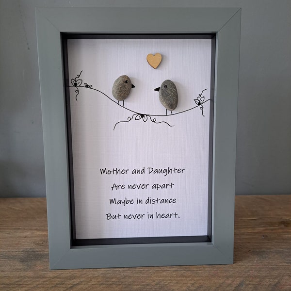 Gift for Mum, Daughter present, Personalised gift, Pebble picture, Gift for daughter, pebble picture, Birthday gift, special gift for Mum