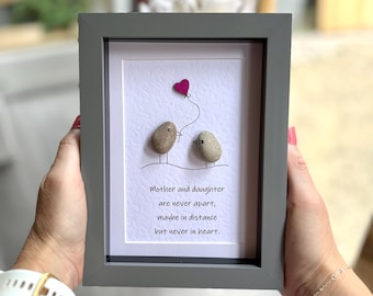 Gift for Mum, Daughter present, Personalised gift, Pebble picture, Gift for daughter, pebble picture, Birthday gift, special gift for Mum