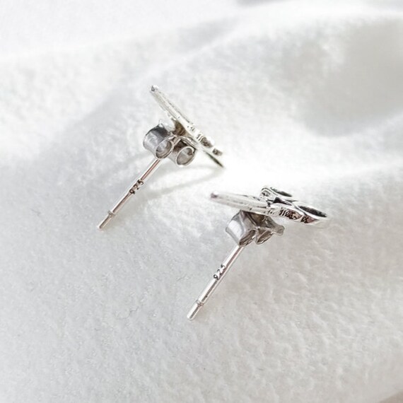 Sterling Silver Scissors Earrings Scissor Studs Earrings Vintage