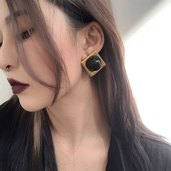 Discover more than 141 big black stud earrings best