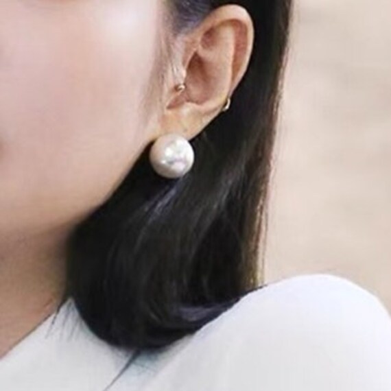 Baroque pearl earrings: white large pearls with sterling silver french fish  hooks, chunky but simple style - Melbourne Pearls