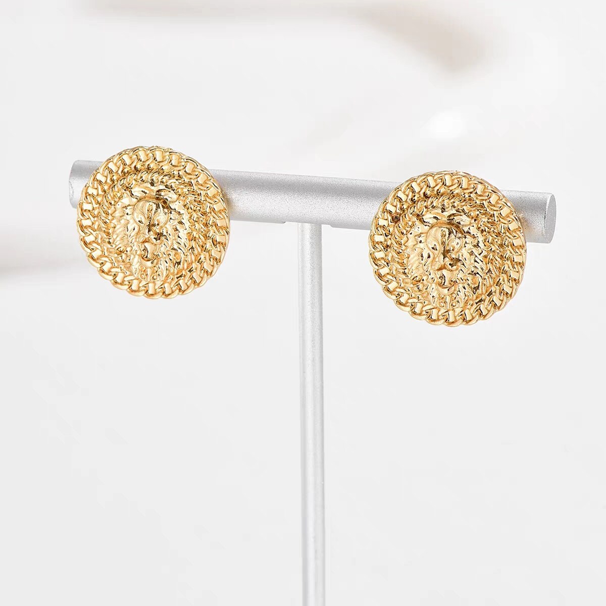 Dome Stud Earrings,gold Dome Earrings,button Earrings,gold Stud