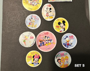 10x sellos festivos japoneses de Disney - sellos postales japoneses - para TN, diario, álbum de recortes, arte de sellos, artesanía