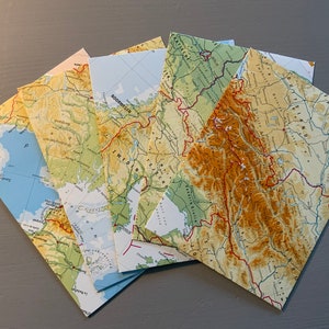 Vintage Weltkarte Umschläge in Größe C6 - für Brieffreundschaften, zum Basteln, als Geschenk oder zur Hochzeitseinladung