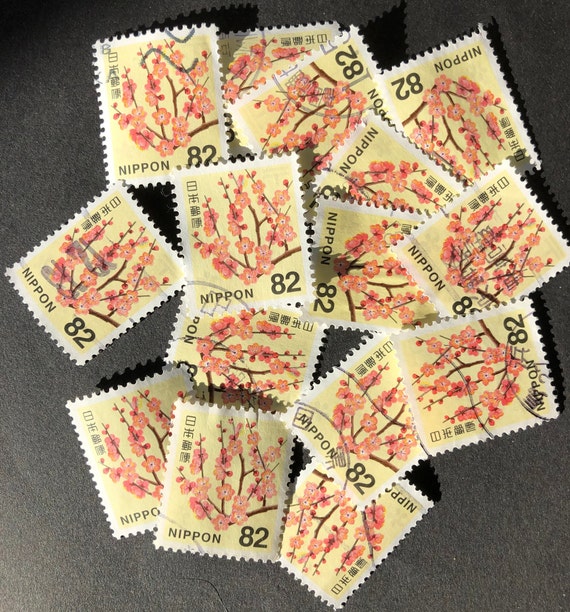 10x Japan Sakura / Cherry Blossom Stamps - Japanese Postage Stamps