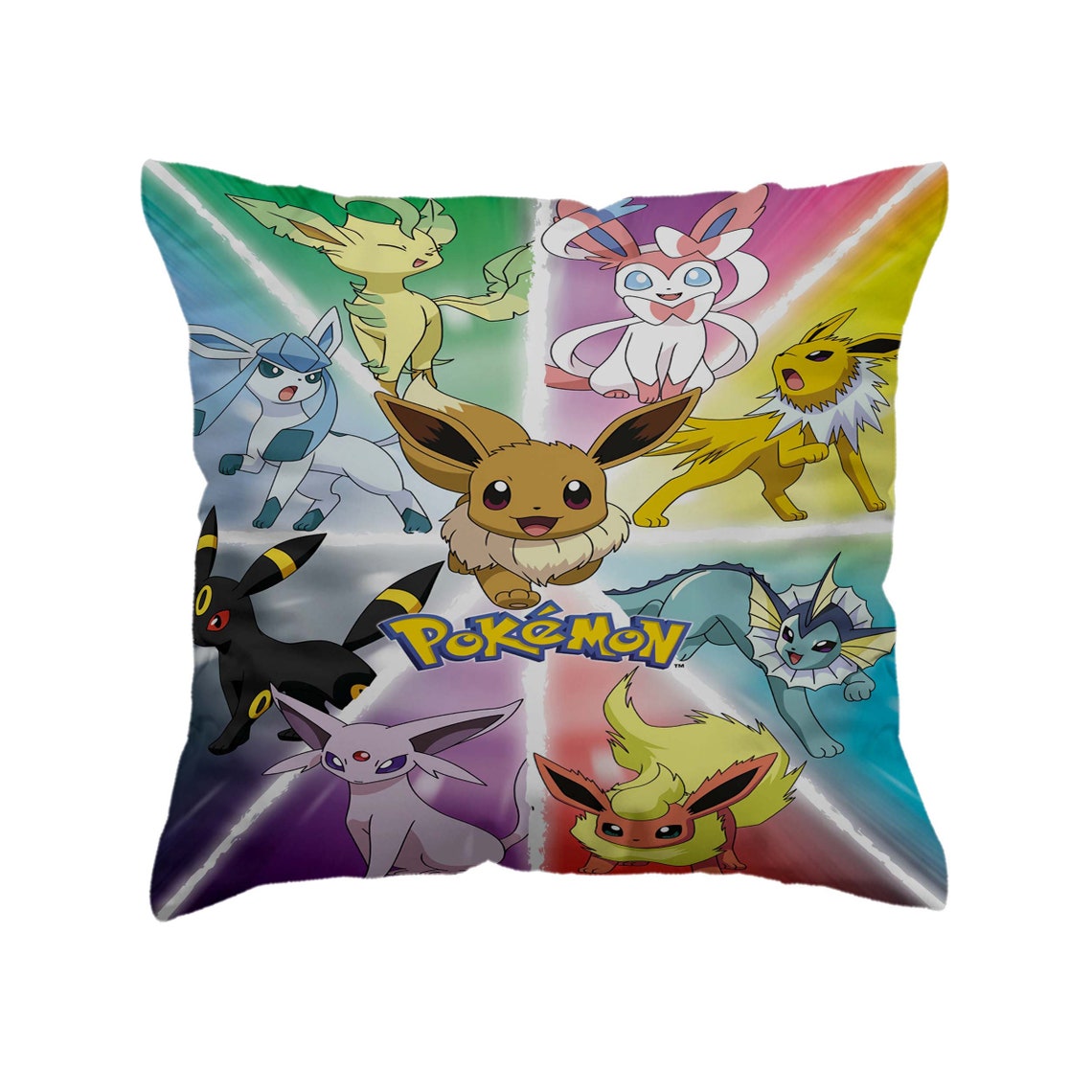 Eevee Pokemon Evolution Polyester Square Pillow | Etsy