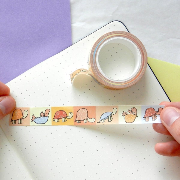 Turtles Washi Tape by Mocculere / Decorative Colourful Whimsical Adhesive Tape