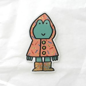 Grenouille dans un autocollant imperméable par Moculere / Autocollant à paillettes en vinyle découpé