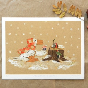 Coccinella e uvetta / Stampa Giclée in edizione limitata di Mocculere / Stampa artistica a illustrazione stilizzata / Decorazioni murali