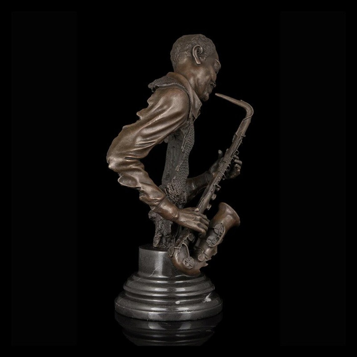Bronze Music Statue Sculpture Home Accessories/ Man Paly Etsy