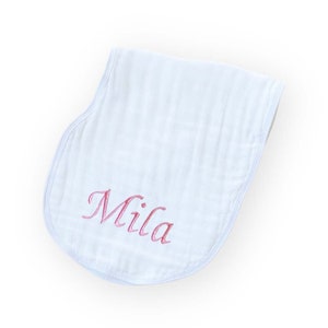 Personalized Baby Burp Cloth Bib, Monogrammed Burp Cloth, Versatile Baby Muslin Bib, Muslin Burp Cloth, Customizable Baby Shower Gift