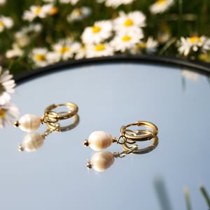 pearl charm earrings