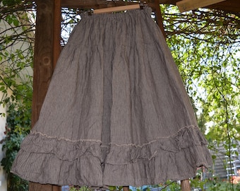 Mila style striped linen petticoat