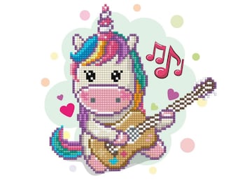 Diamond Dotz "Music Fills My Heart”, Unicorn, 5D Diamond Painting Kit, Diamond Painting, Diamond Art Kit, Diamond Embroidery