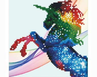 Diamond Dotz "Galaxy Unicorn”, Rainbow Ombre Unicorn, 5D Diamond Painting Kit, Diamond Painting, Diamond Art Kit, Diamond Embroidery