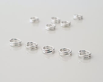 Double Layer Jump Rings | Solid 925 Sterling Silver Findings | 4mm Open Double Jump Split Rings | Fine Silver Findings for Jewellery Making