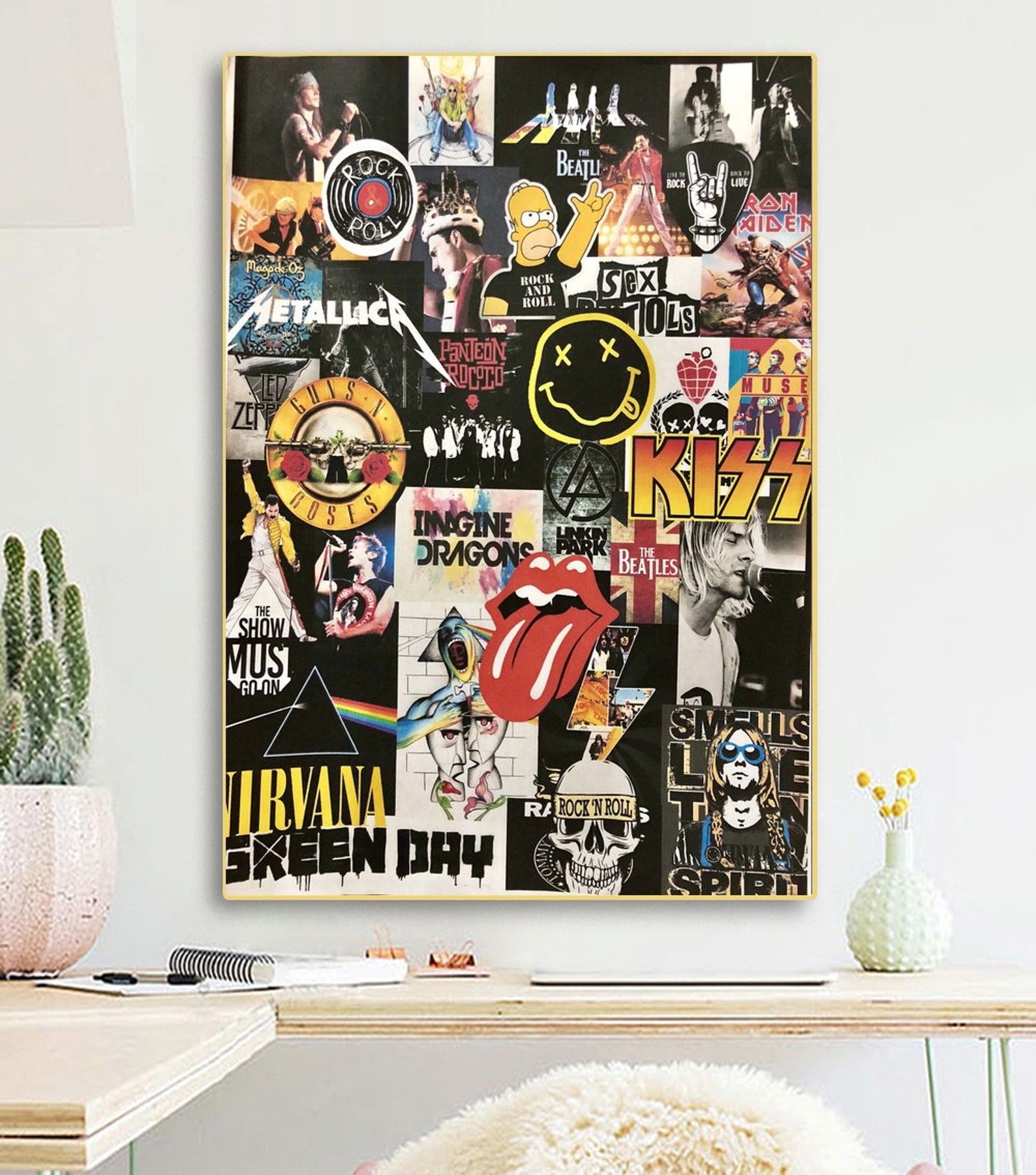 Rock Band Wall Poster Home Decorate Canvas Poster No Frame Etsy