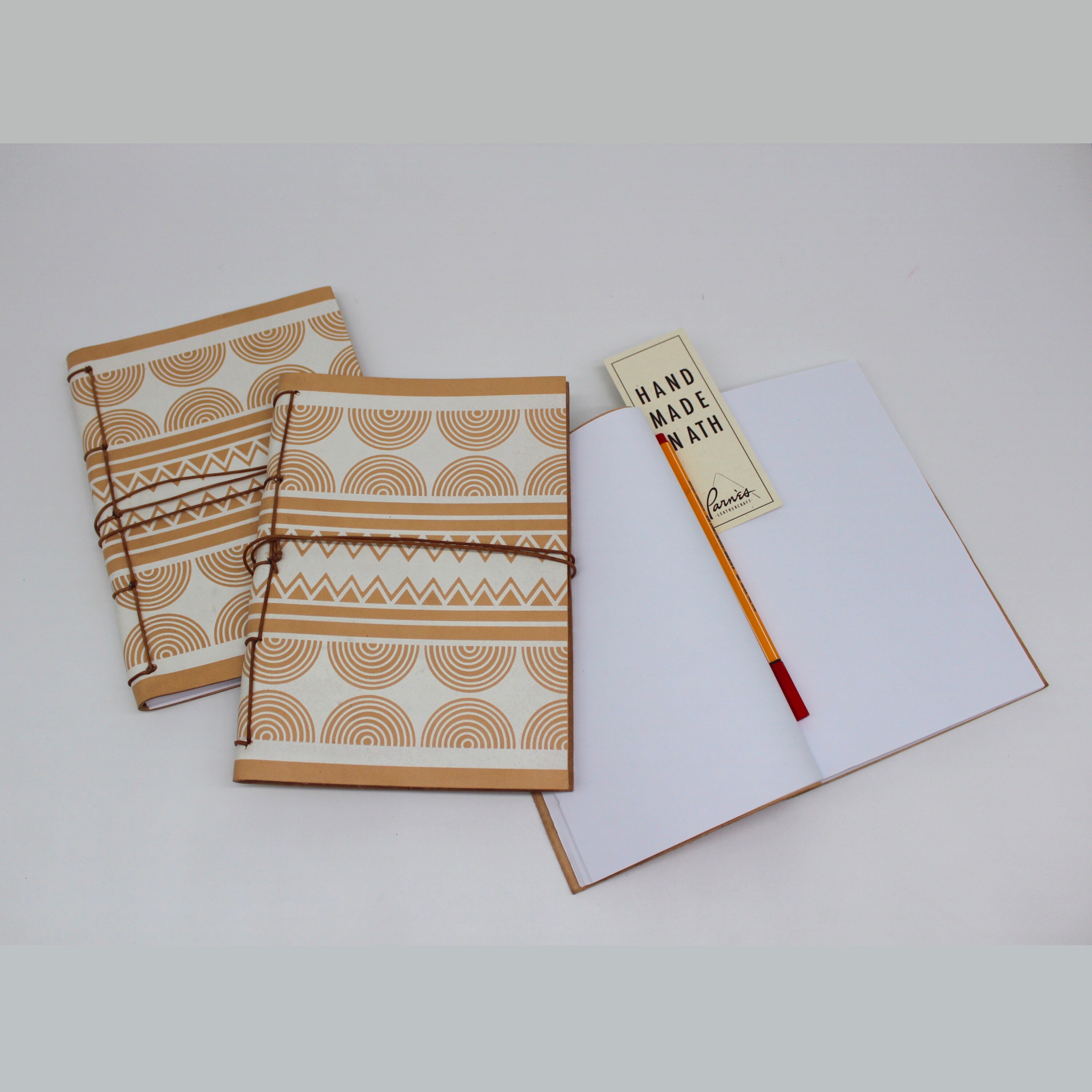 Leather Bound Notebook A5 Leather Journal Geometric Etsy Australia