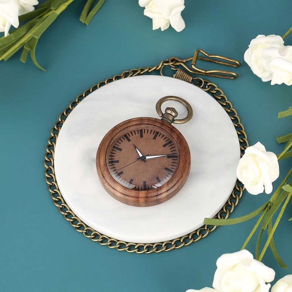 Vintage Wooden Pocket Watches Natural Wood Pocket Watch With Etsy