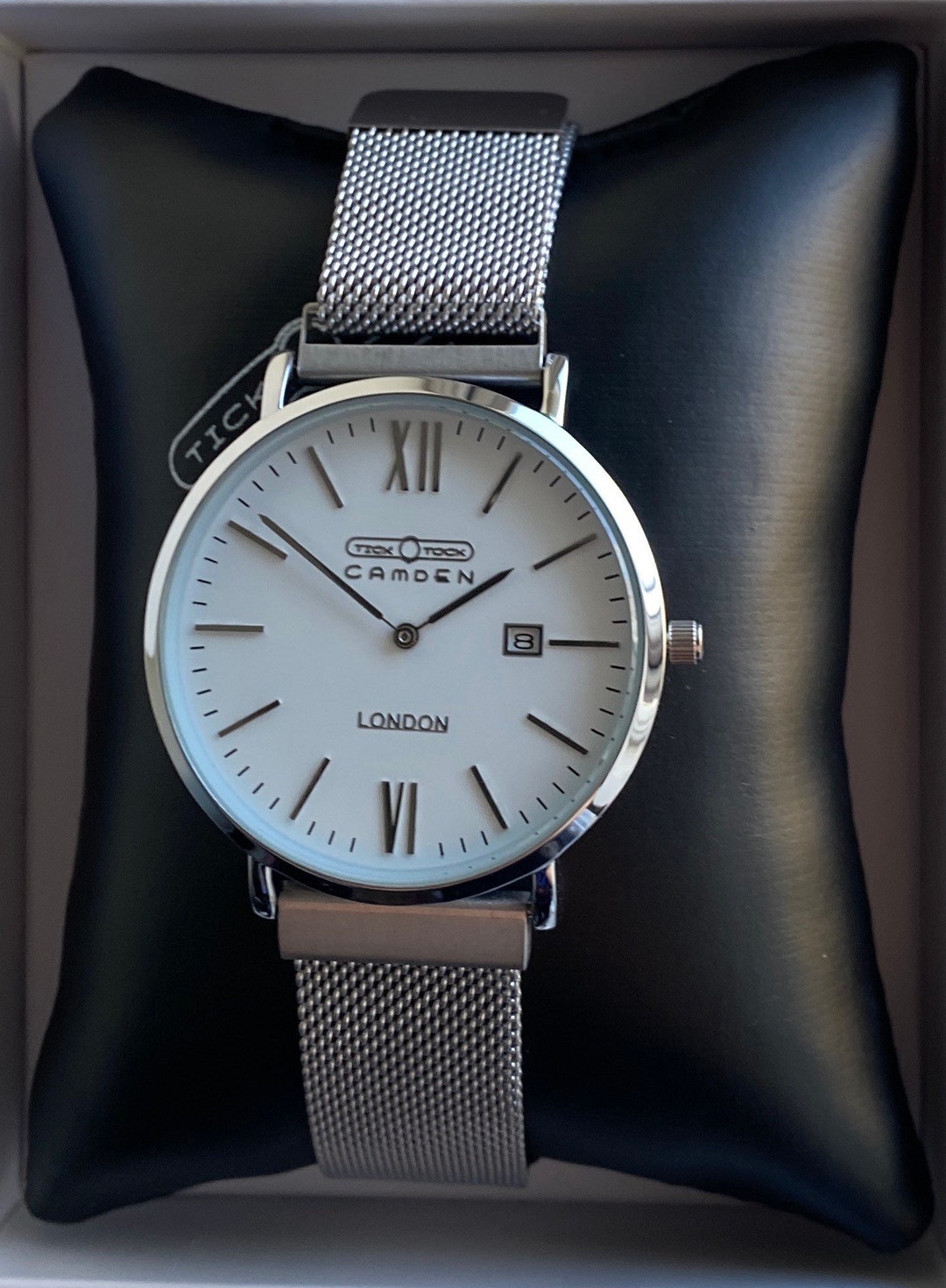 Vintage Mens Slim Silver Watch Band Slim Unisex Etsy