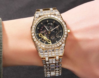 rolex skeleton iced out