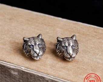 Art Glass Sterling Silver Leverback Earrings Tiger Earrings