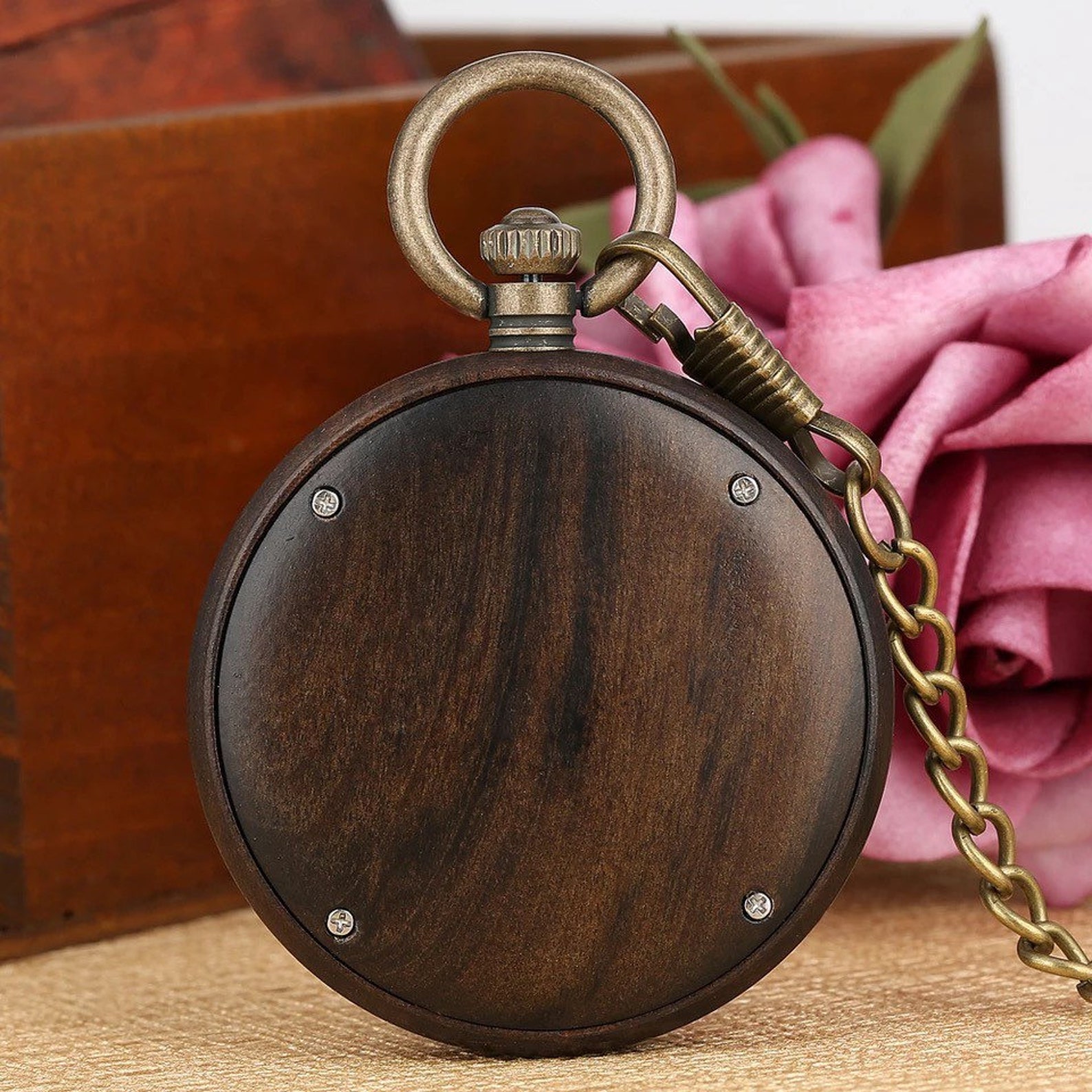 Vintage Wooden Pocket Watches Natural Wood Pocket Watch With Etsy