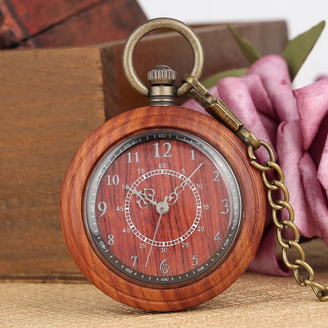 Vintage Wooden Pocket Watches Natural Wood Pocket Watch With Etsy