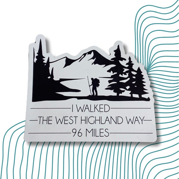 WHW West Highland Way Sticker I Walked The West Highland Way Walker Scene Clear