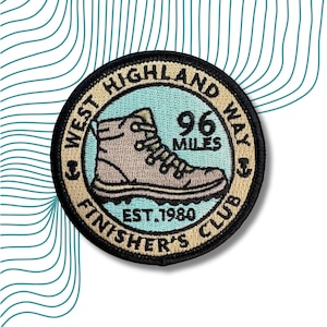 WHW West Highland Way Iron On Sew On Patch Finisher&#39;s Club I Walked 96 Miles 1980