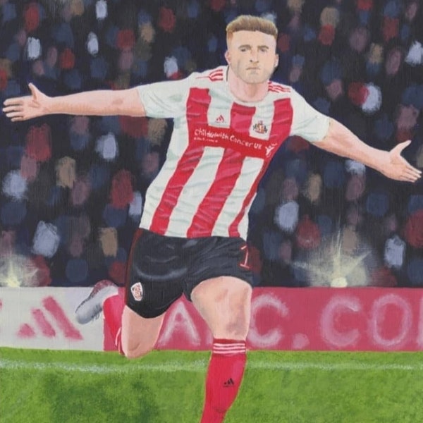 Sunderland AFC painting - Lynden Gooch
