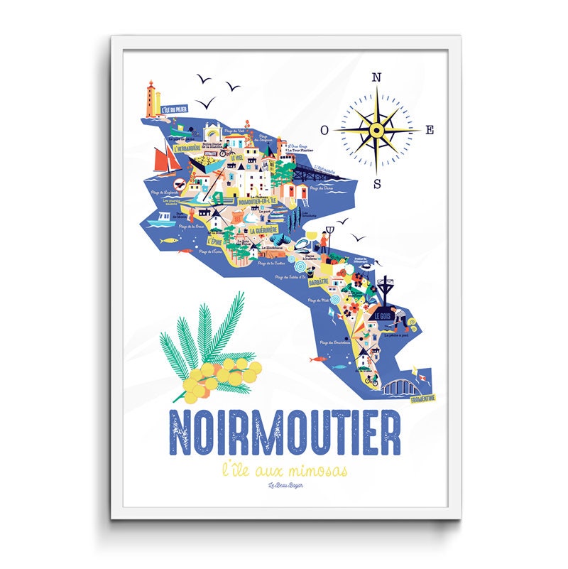Affiche - Plan de L'ile Noirmoutier