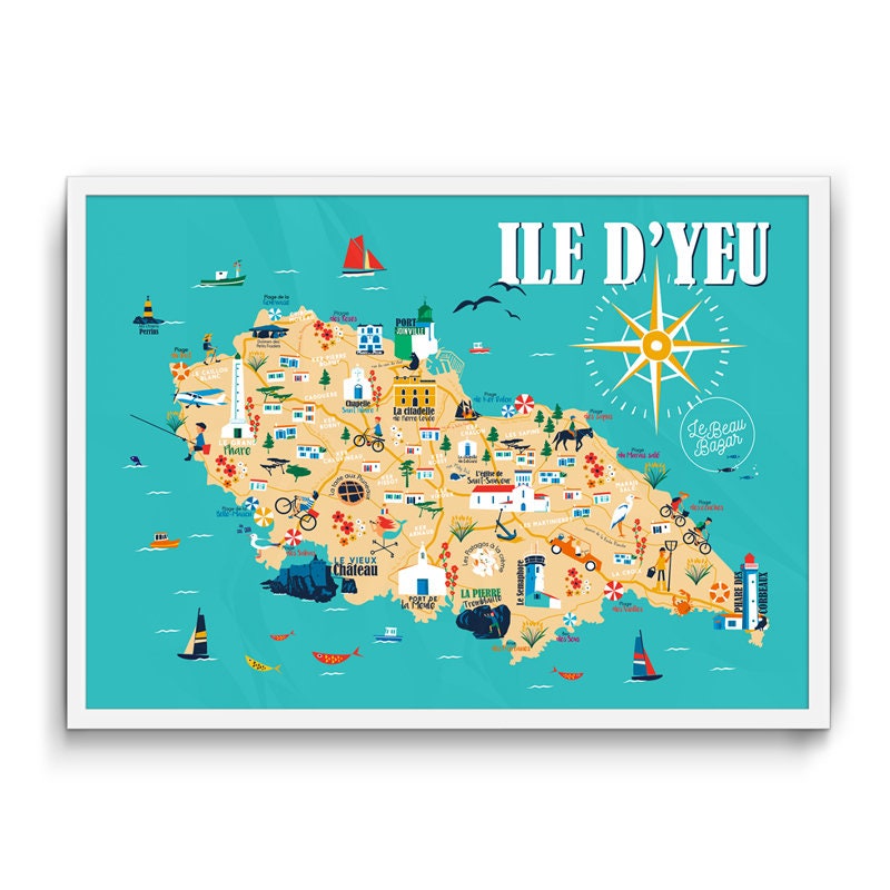 Affiche - Plan de L'ile d'yeu