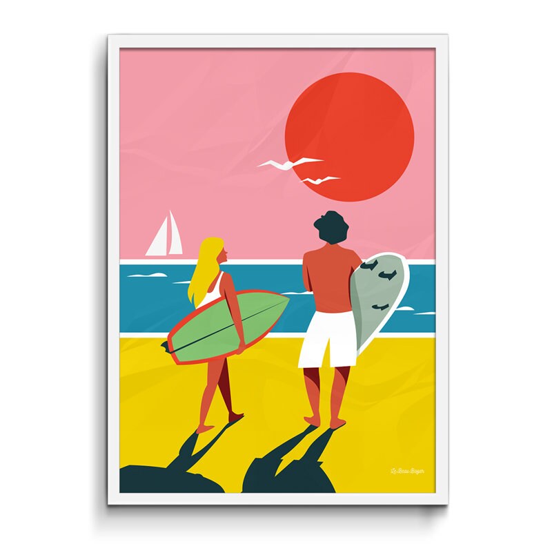 Affiche - Sunset Surf