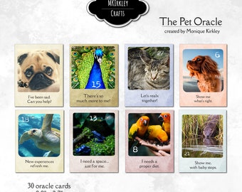 The Pet Oracle | Printable Deck |  Pets |  Instant Download | 30 Oracle Cards | PDF files, advice, spiritual, daily life, printable