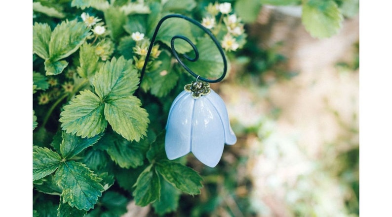 Keramik Glockenblume handgefertigte Keramik Blume für Geschenk, Kretaiv Dekoration für Garten und wohnung inkl. mit dem Stiel Bild 9