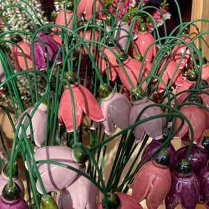 Märzenbecher Keramik Blumen mit festen Stiel für Geschenk, Kreativ Dekoration für Garten und wohnung Bild 5