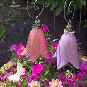 Keramik Glockenblume handgefertigte Keramik Blume für Geschenk, Kretaiv Dekoration für Garten und wohnung inkl. mit dem Stiel Bild 7