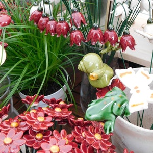 Märzenbecher Keramik Blumen mit festen Stiel für Geschenk, Kreativ Dekoration für Garten und wohnung Bild 8
