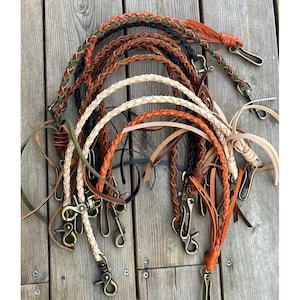 Handgemaakt gevlochten leren sleutelkoord, leren portemonneeketting met messing hardware, EDC-portemonneehouder, sleutelkoord portemonnee