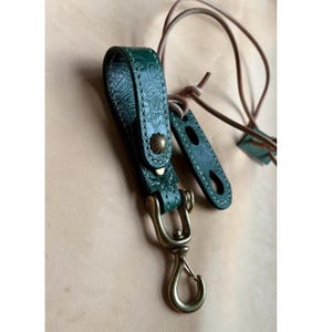 Handcrafted Leather Belt Loop Key Ring Holder using EL VAQUERO Italian Camo Leather equipped with JAPANESE Solid Brass Swivel hook