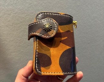 Handmade Leather Biker Wallet, Leather Chain Wallet handcrafted using Premium Vegetable Tanned Leather, Leather EDC Wallet