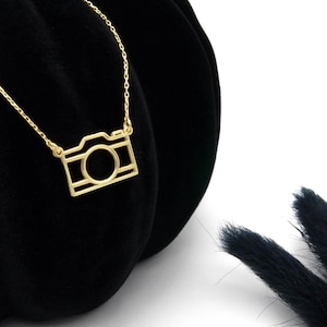 925 Sterling Silber Kamera Halskette, 14K vergoldet Schmuck, Foto-Liebhaber-Geschenk, Fotograf Halskette, kreative Halskette, personalisiertes Geschenk