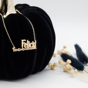 Personalized 14K-Gold Plated Sterling Silver Witch-Wand Name Necklace, Custom Magic Movie Lover Jewelry Gift