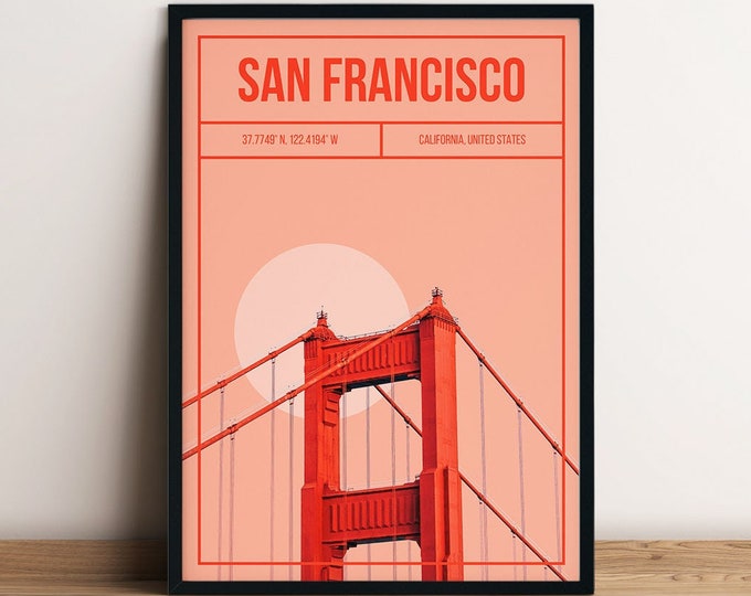 San Francisco Art Print - San Francisco Travel Poster - San Francisco City Print - US California Wall Art - San Francisco Travel Print