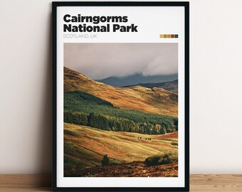 Cairngorms National Park Travel Poster - Cairngorms Photography - Scotland Travel Print - Home Décor - Customisable Trip Memory Wall Art