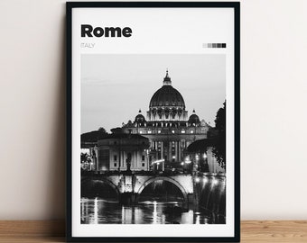 Rome Travel Poster - Colour/B&W Travel Photography Art - Rome Wall Print - City Travel Print - Home Décor - Customisable Road Trip Wall Art